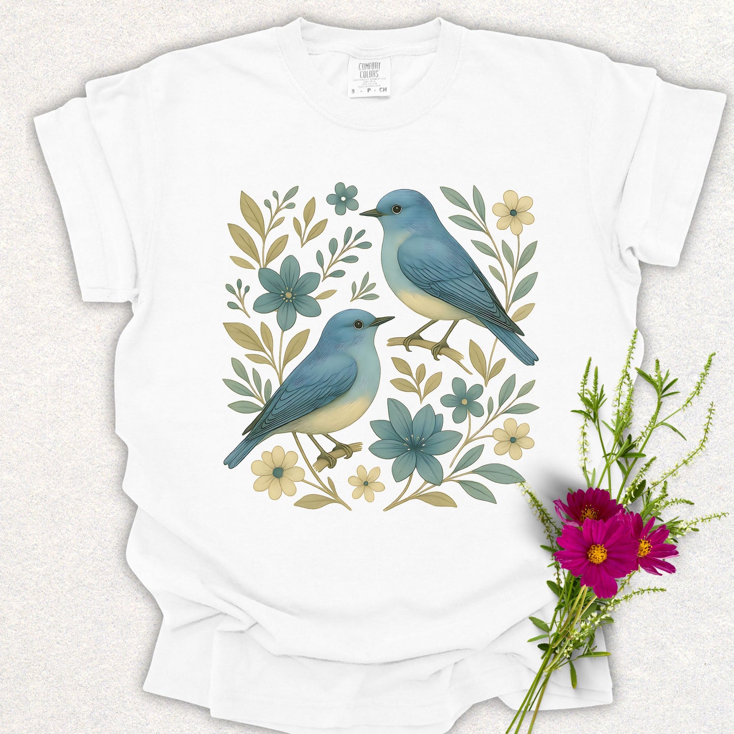 Floral Mountain Bluebird Tee