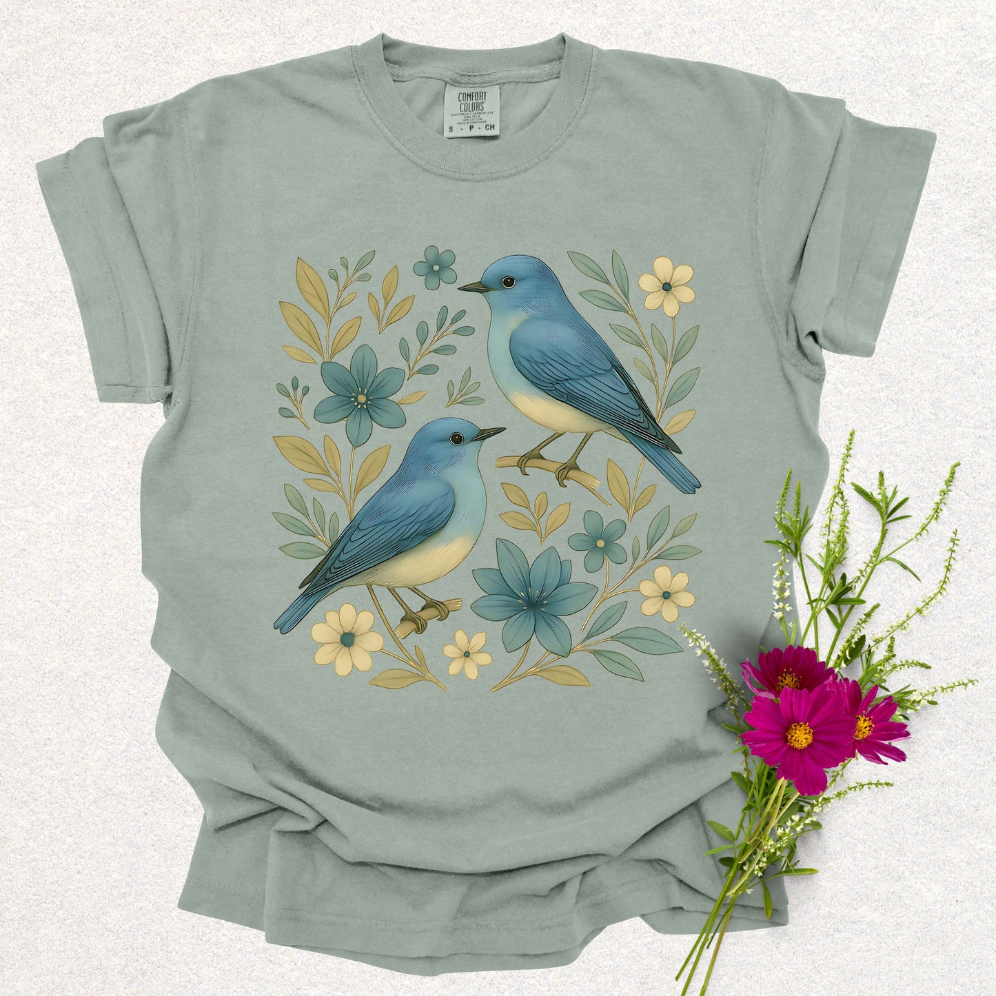 Floral Mountain Bluebird Tee