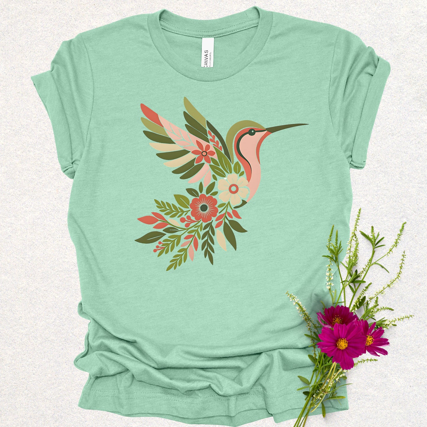 Floral Hummingbird Tee