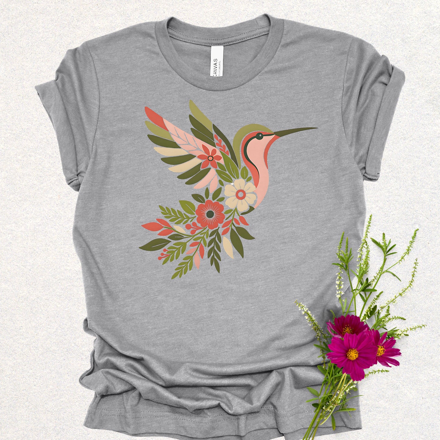 Floral Hummingbird Tee