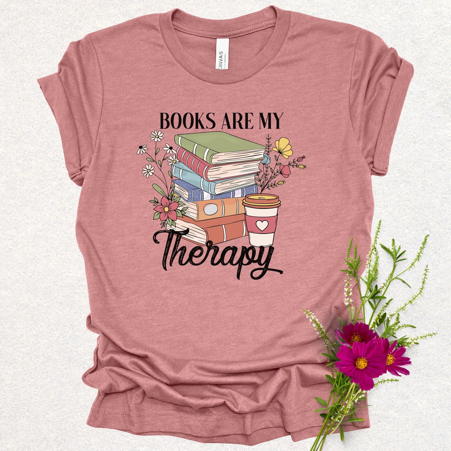 Book Lover's Therapy Tee