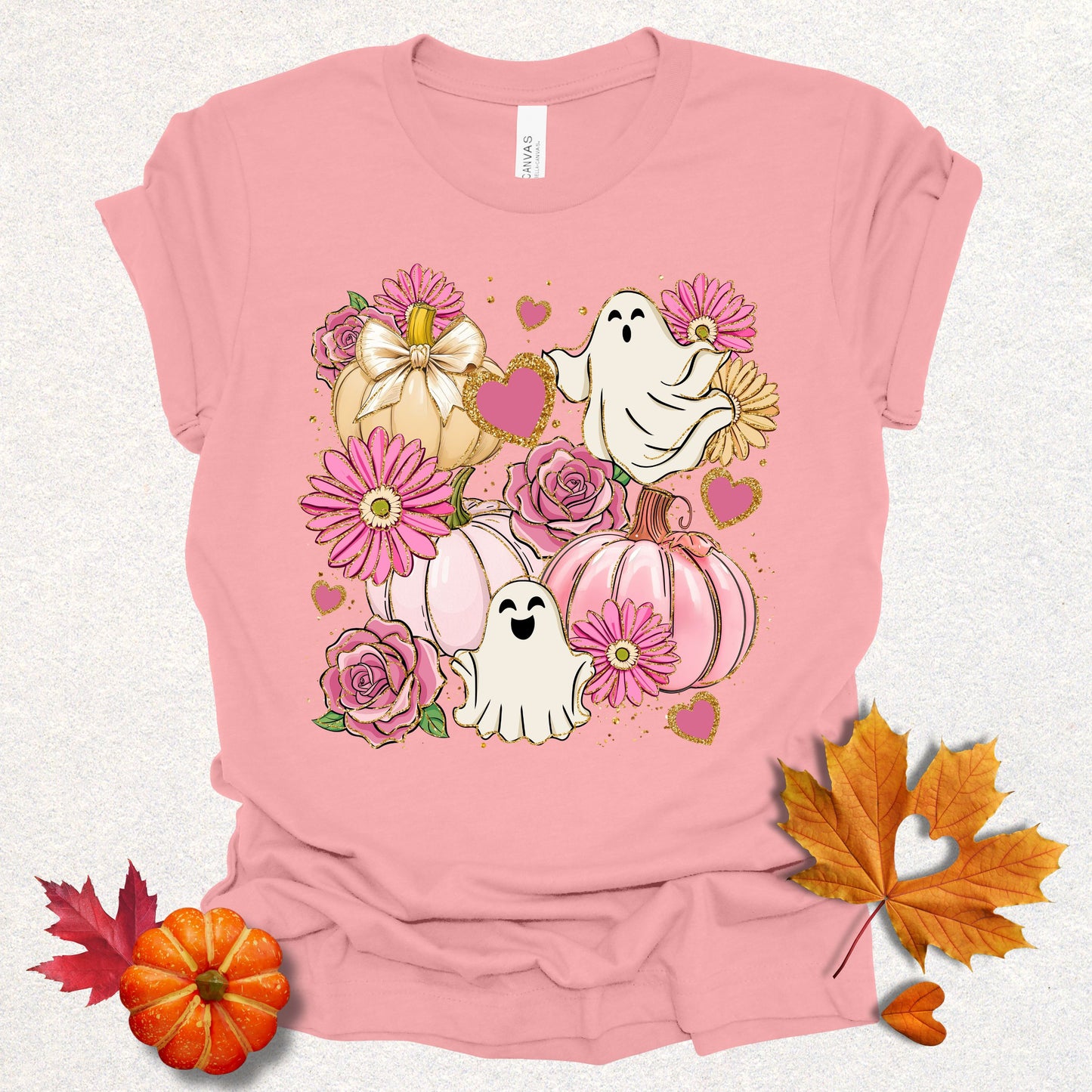 Whimsical Ghosts & Flowers Tee