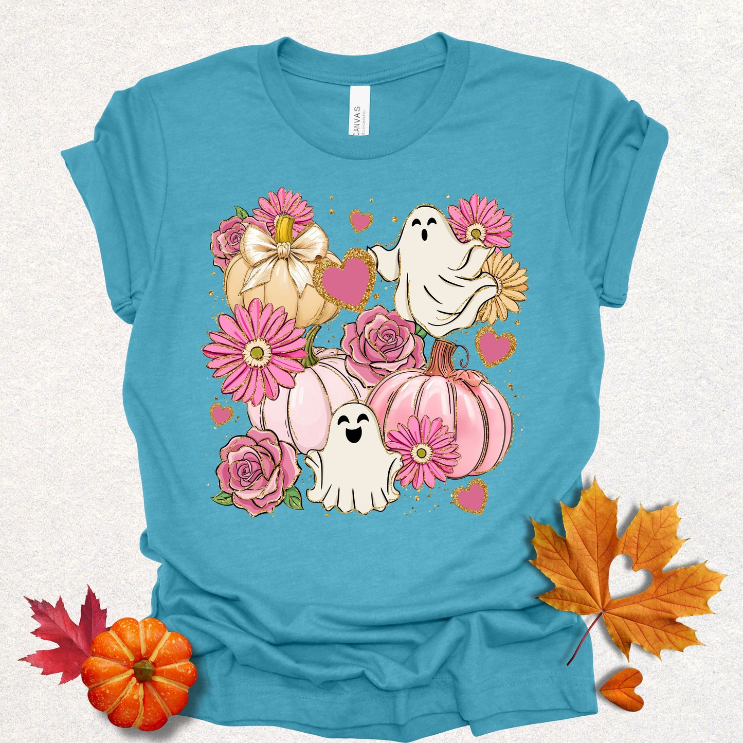 Whimsical Ghosts & Flowers Tee