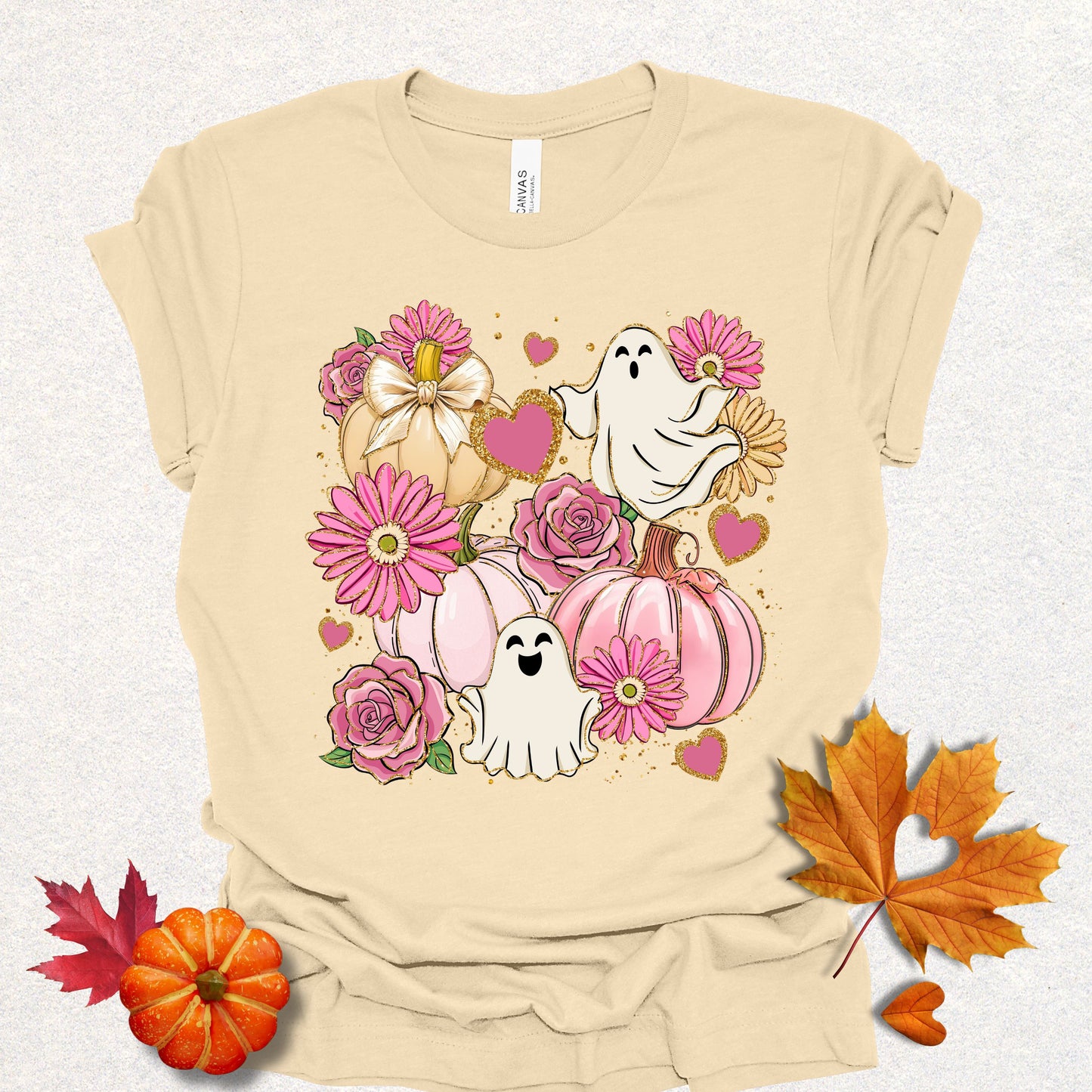 Whimsical Ghosts & Flowers Tee