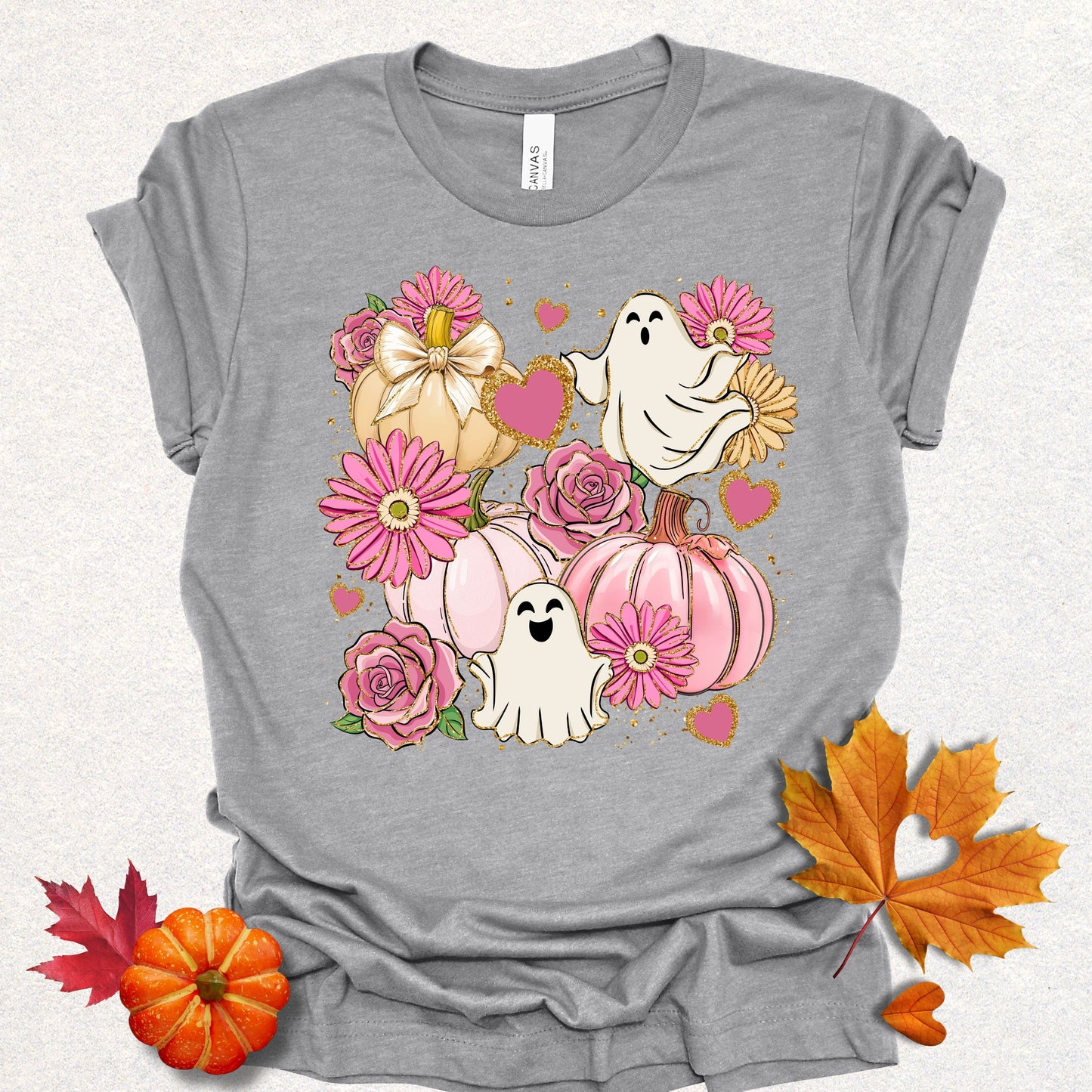 Whimsical Ghosts & Flowers Tee