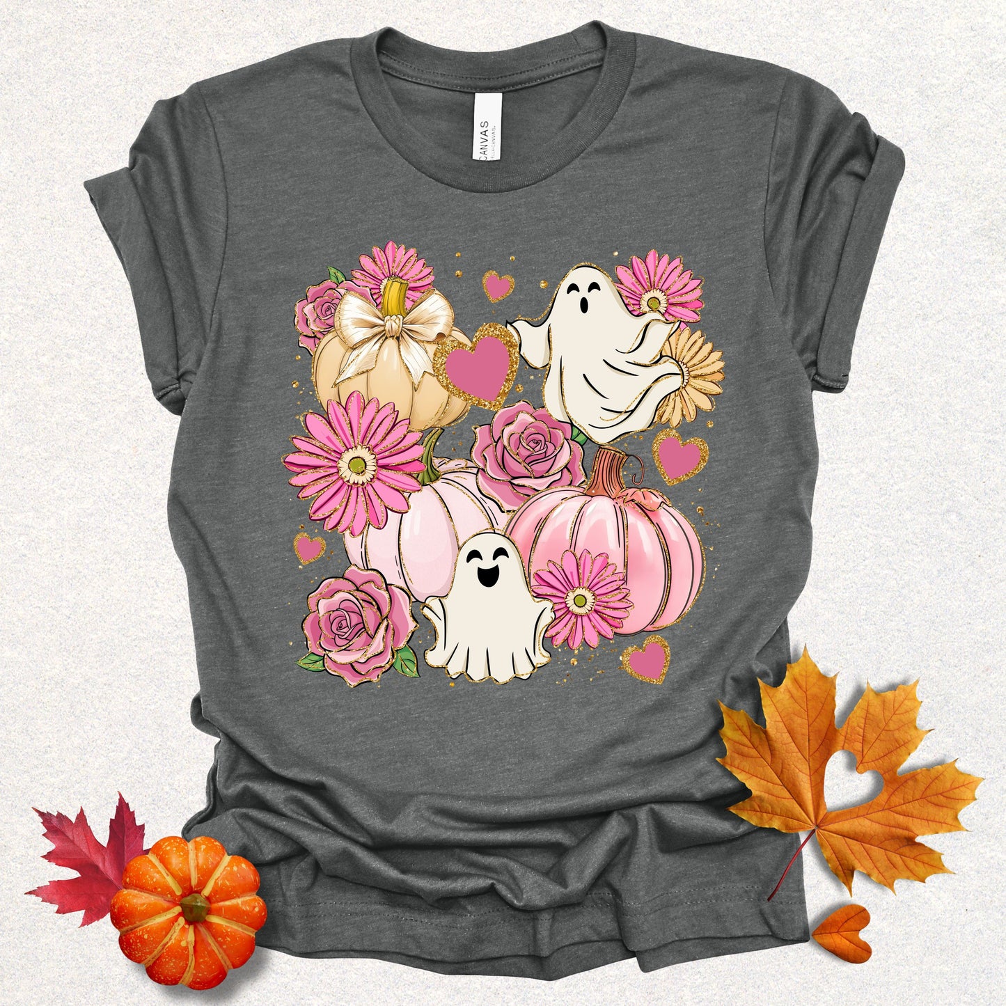 Whimsical Ghosts & Flowers Tee