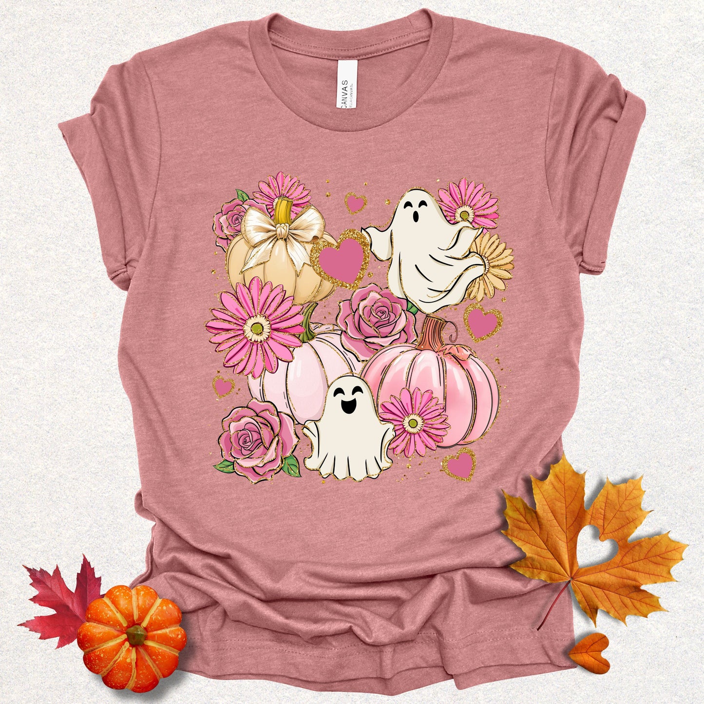 Whimsical Ghosts & Flowers Tee