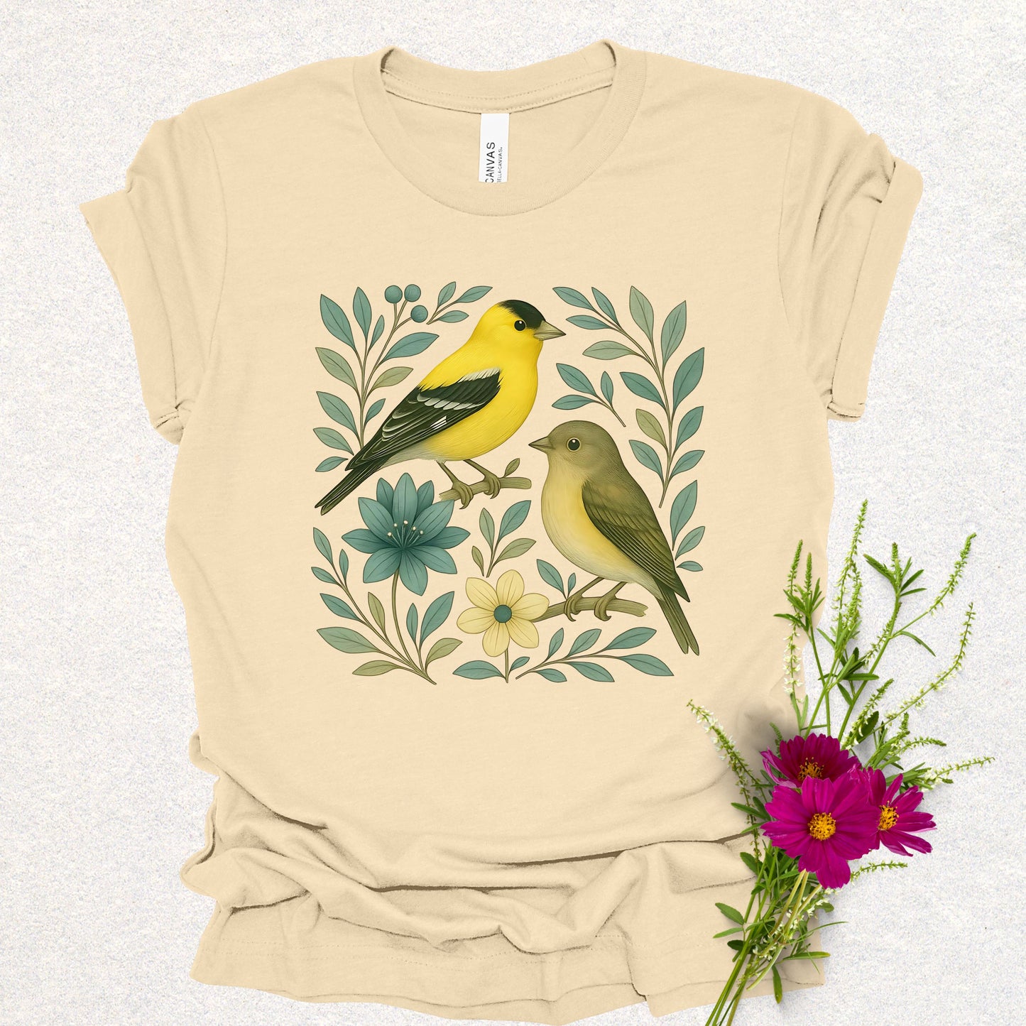 Floral Birds African Goldfinch Tee