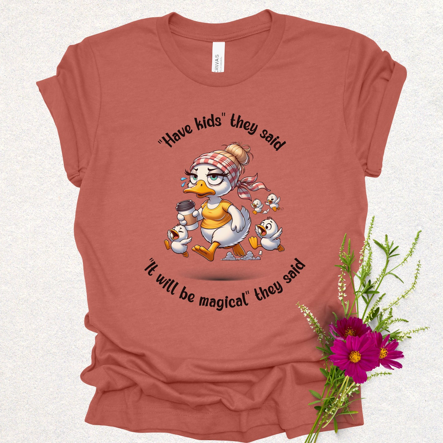Exhausted Mama Humor Tee