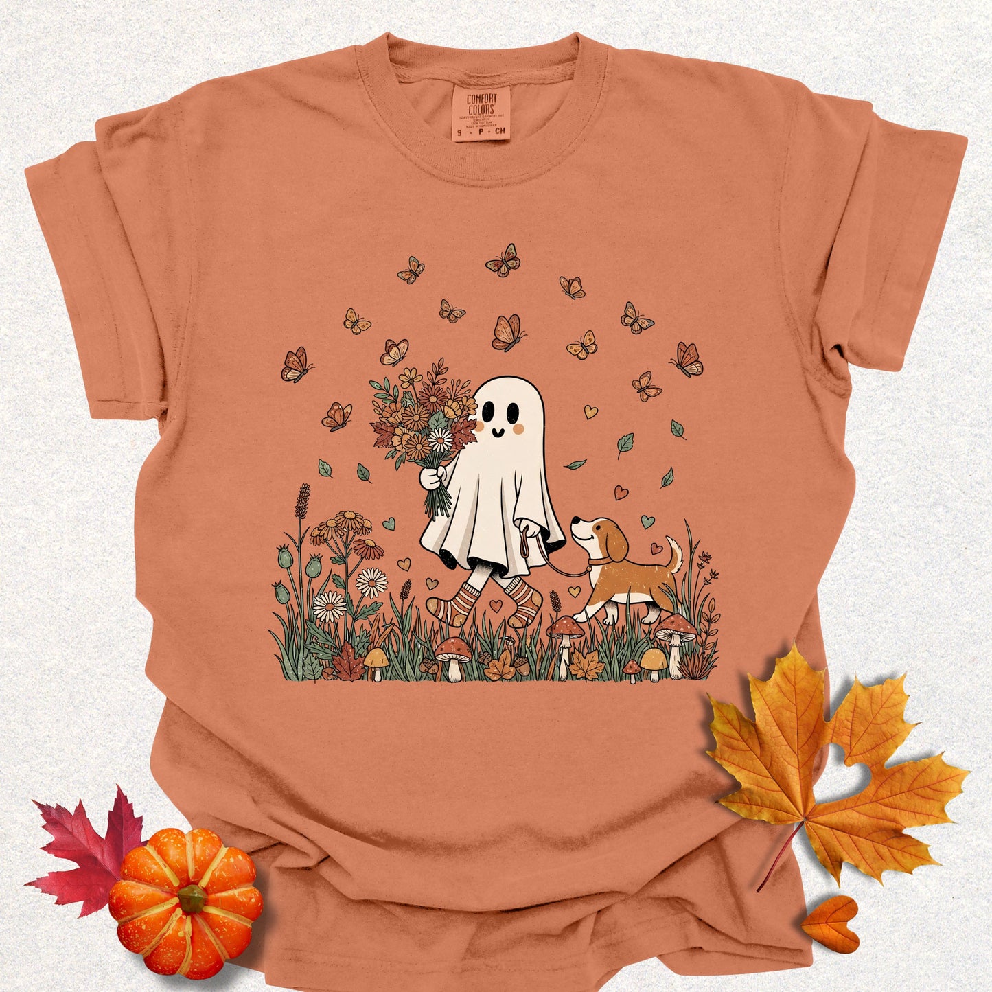 Whimsical Ghost Dog Mama Tee