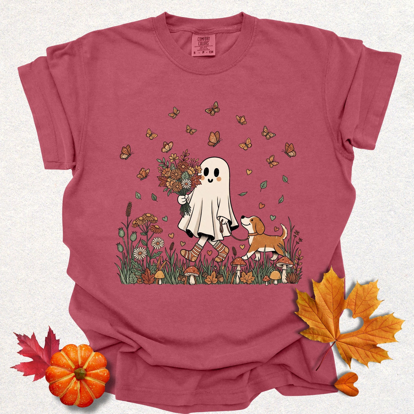 Whimsical Ghost Dog Mama Tee