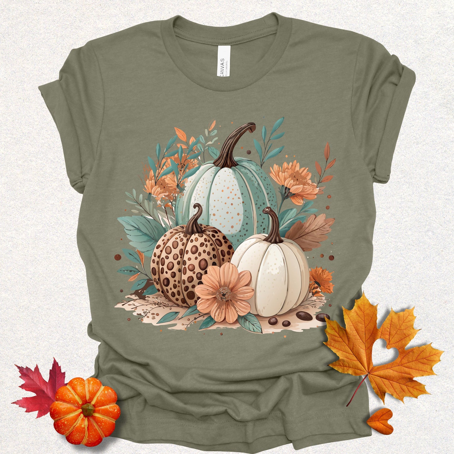Fall Pumpkin Floral Tee