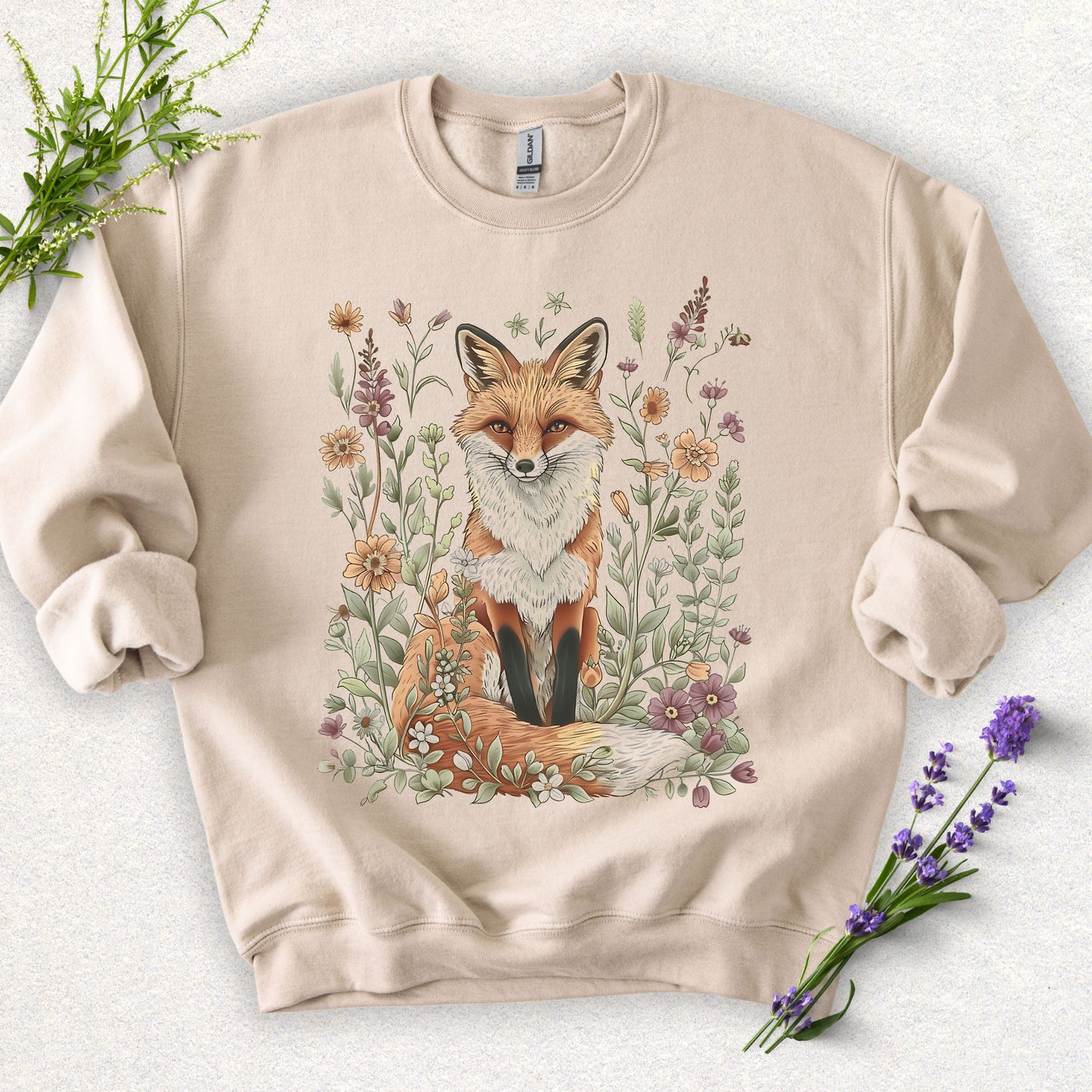 Floral Fox Crewneck Sweatshirt