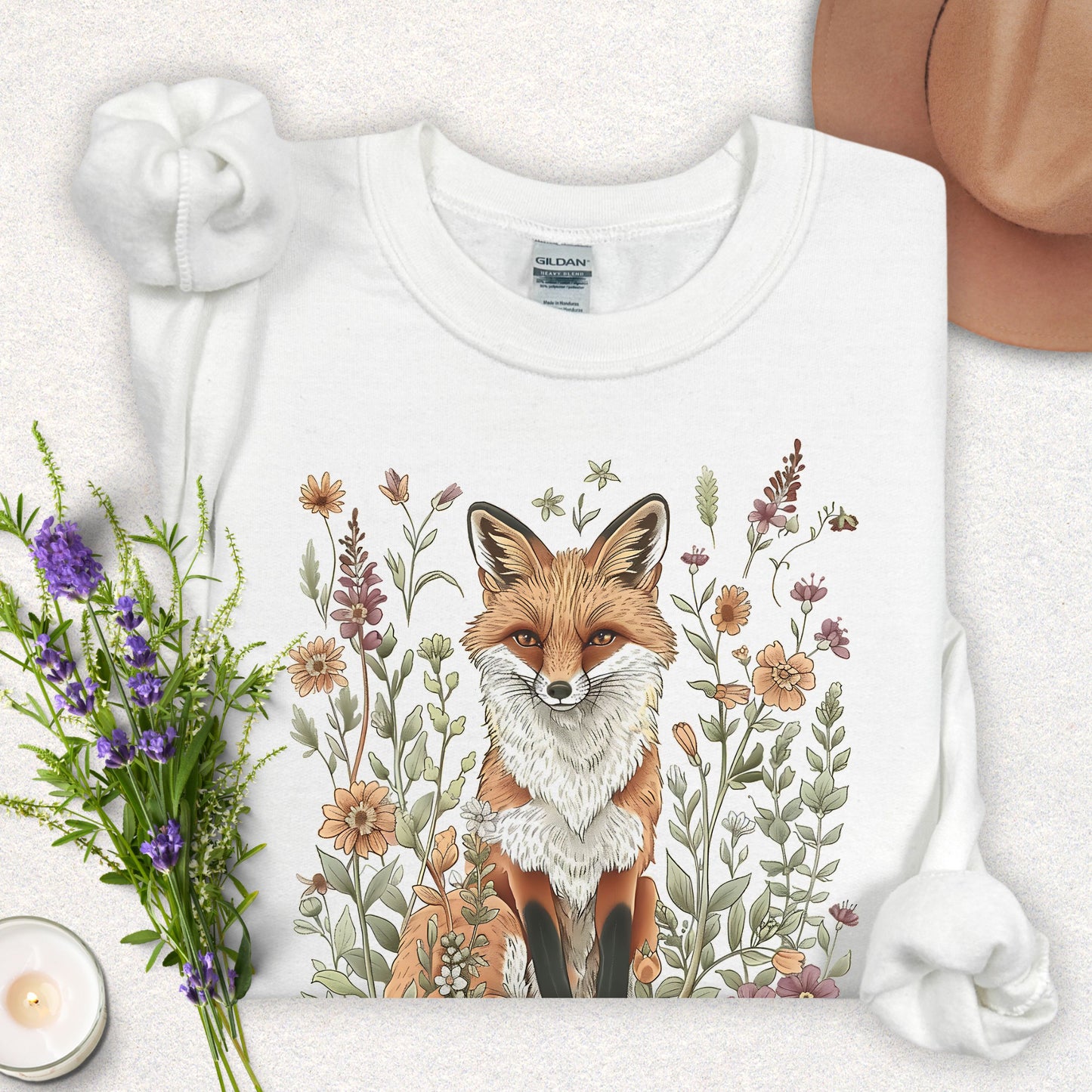 Floral Fox Crewneck Sweatshirt