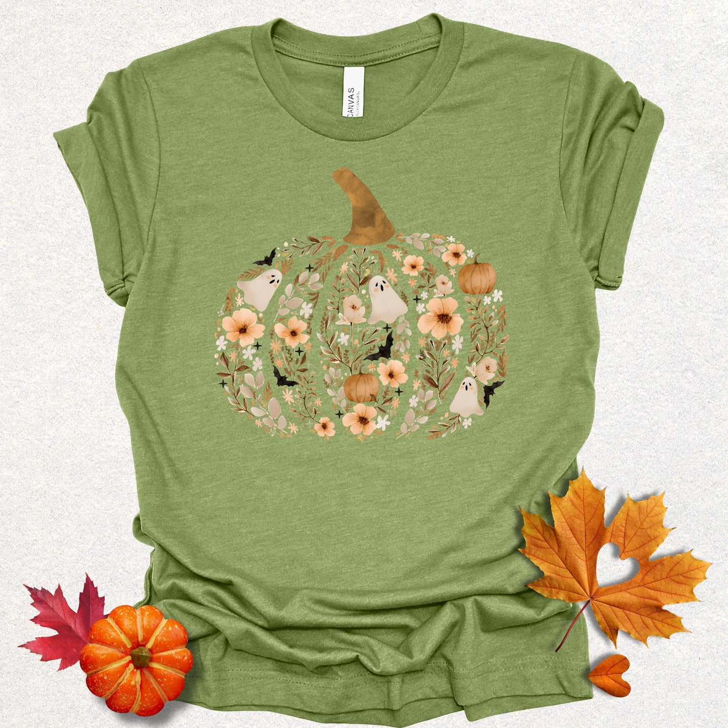 Ghostly Floral Pumpkin Tee