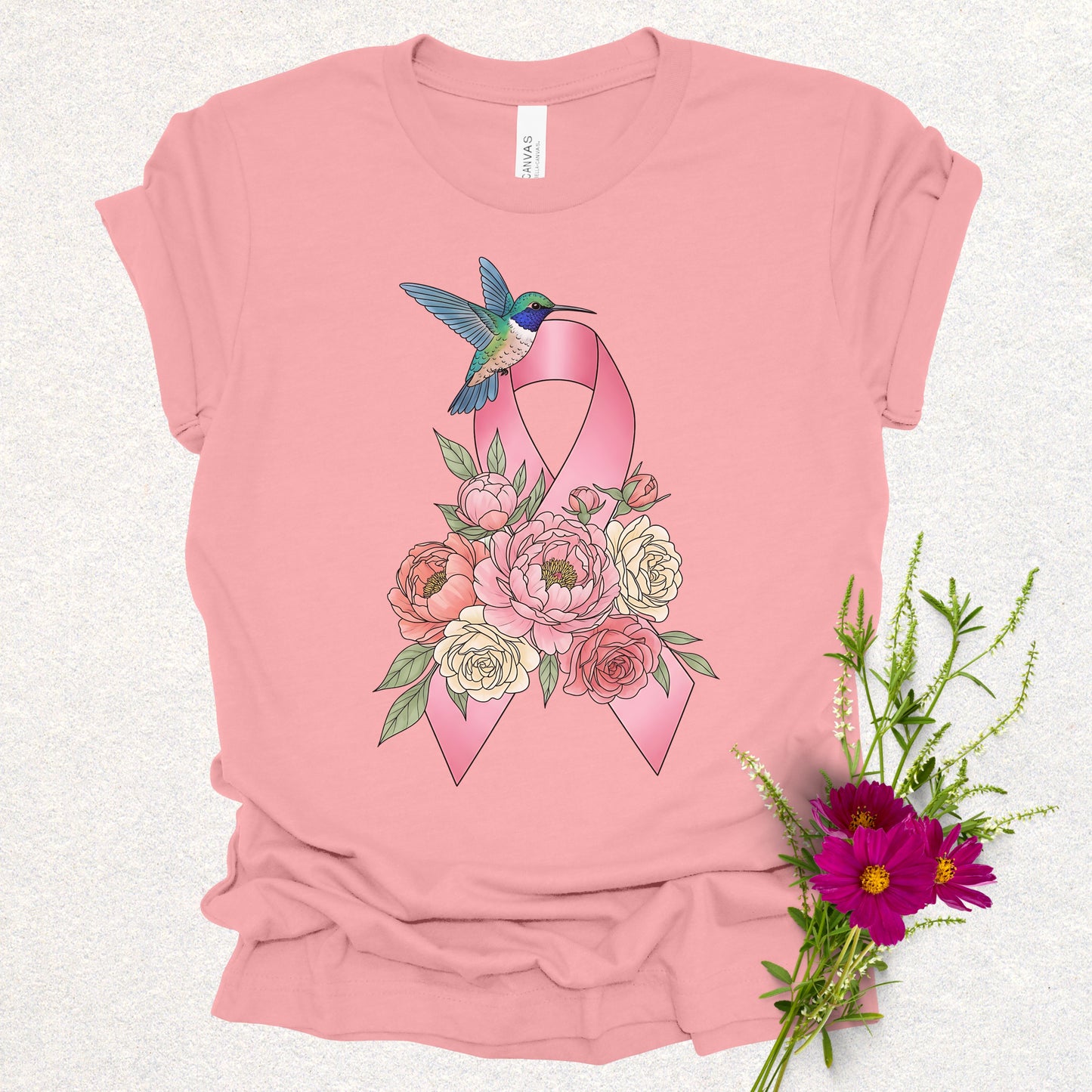 Hummingbird of Hope - Breast Cancer Awareness Tee