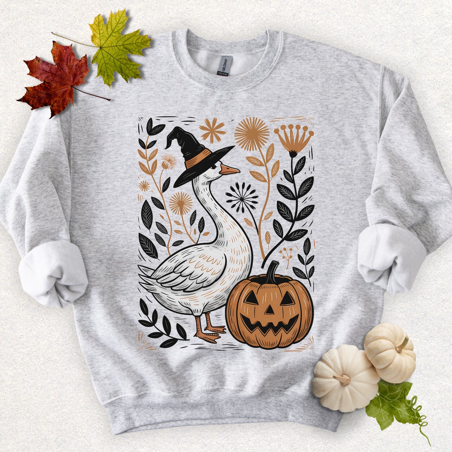 Fall Floral Goose Sweatshirt
