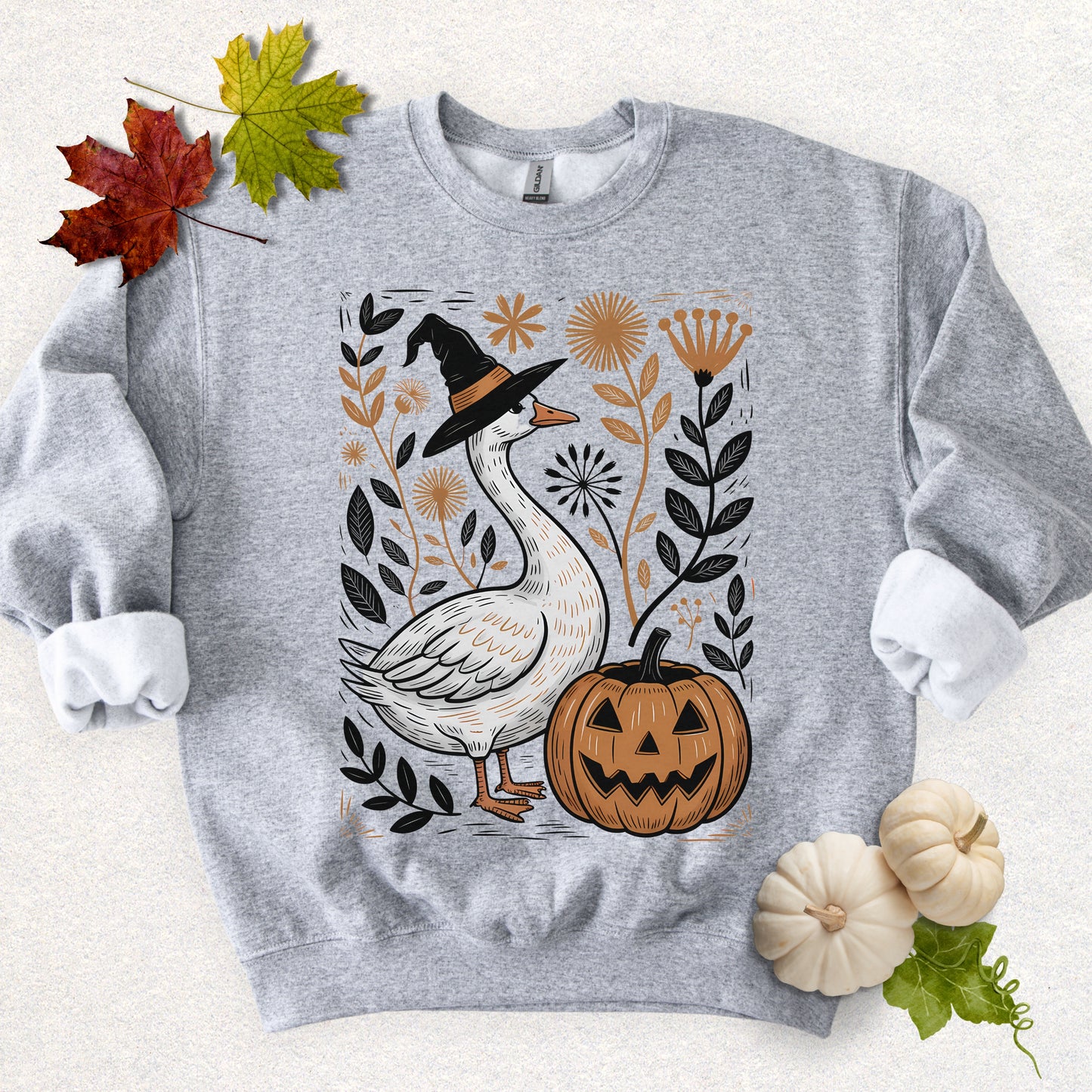 Fall Floral Goose Sweatshirt