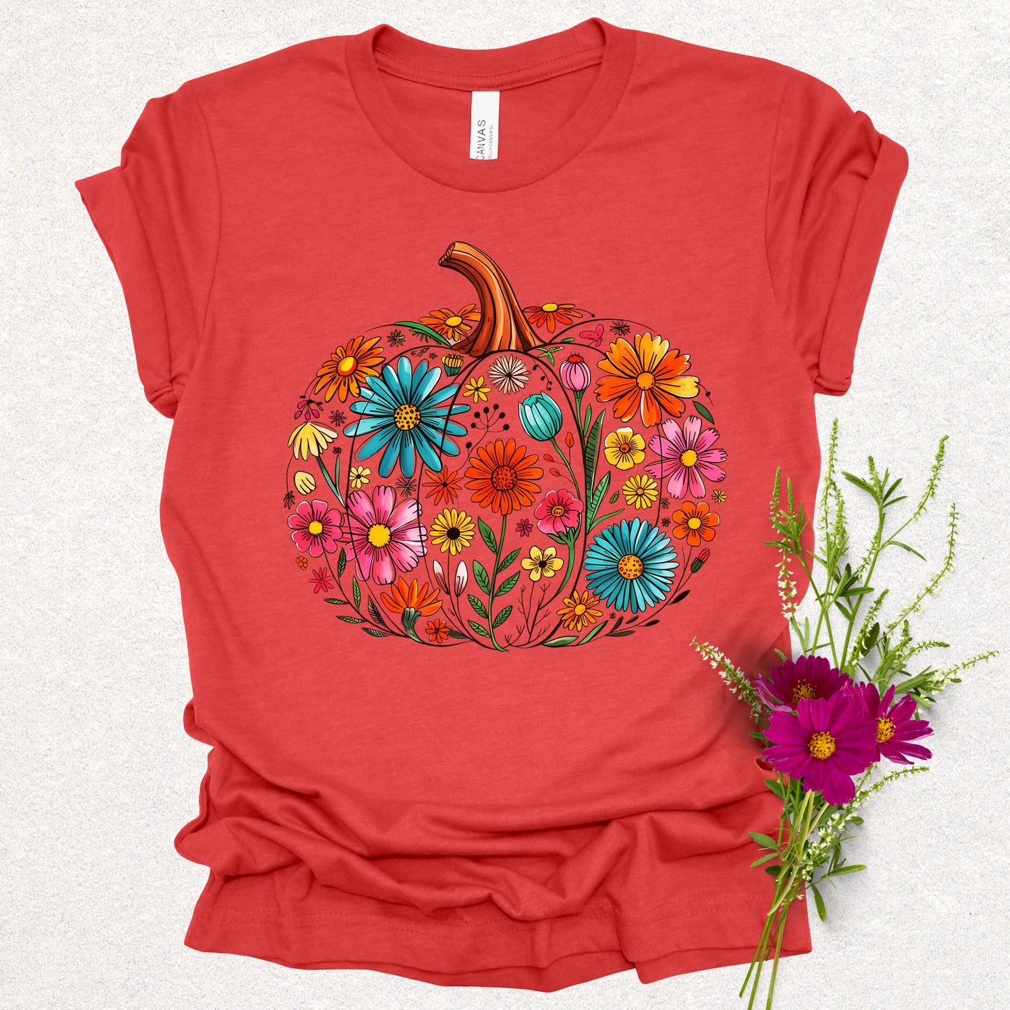 Floral Pumpkin Tee