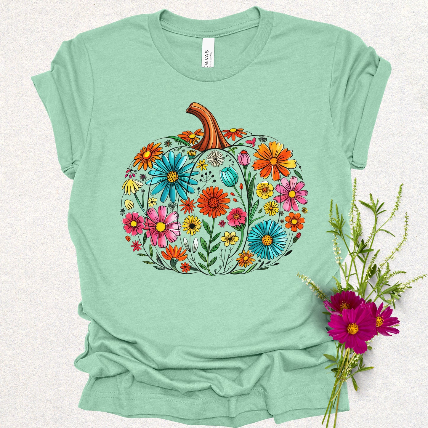 Floral Pumpkin Tee