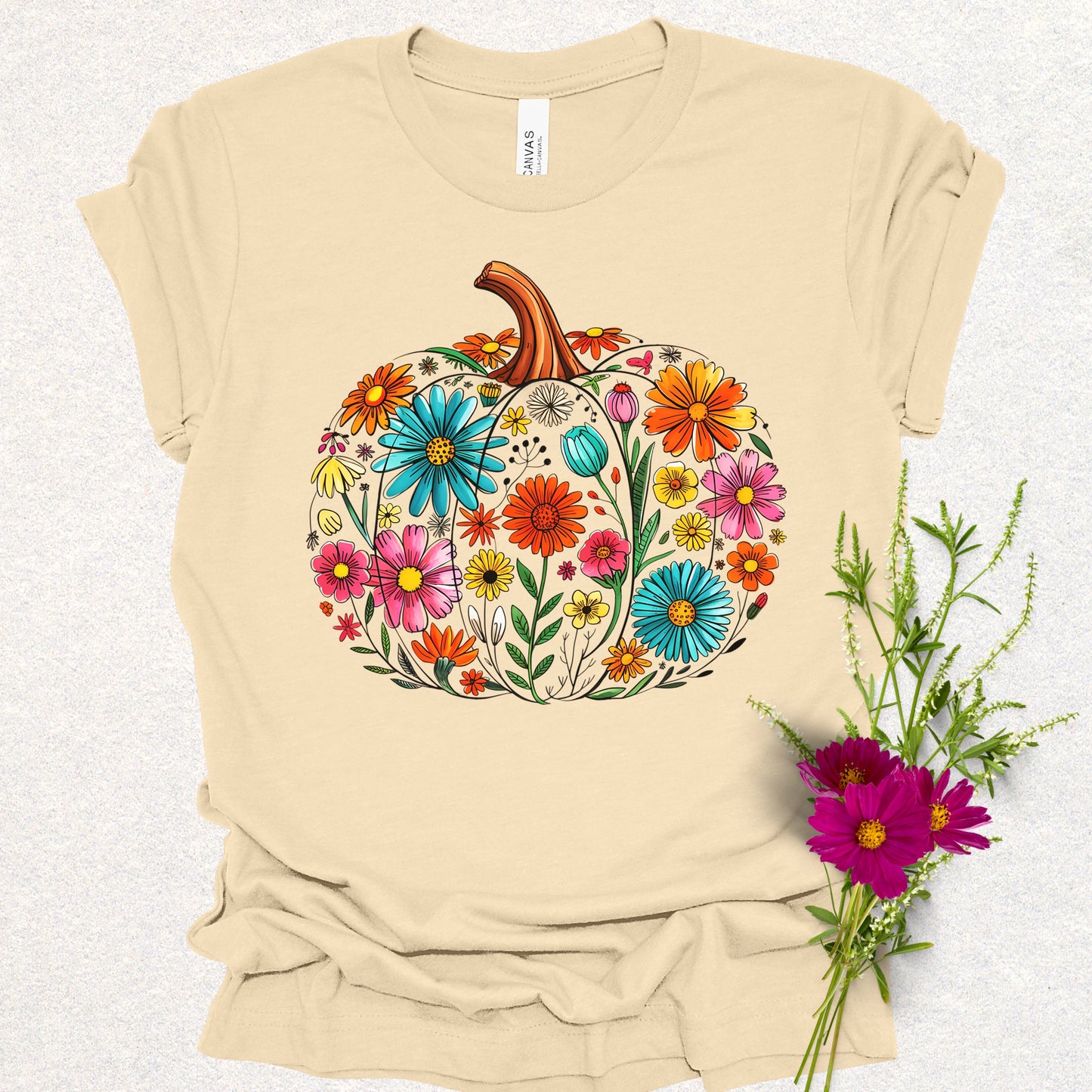 Floral Pumpkin Tee