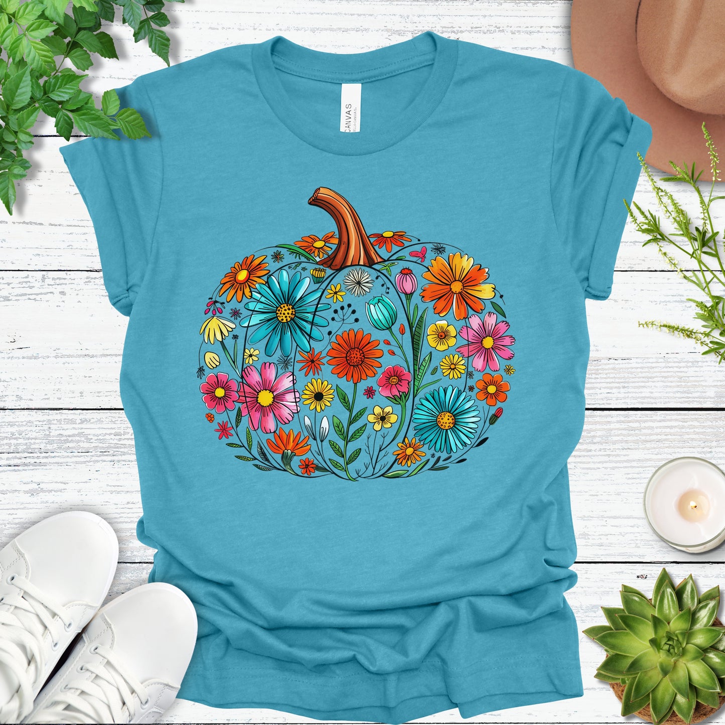 Floral Pumpkin Tee