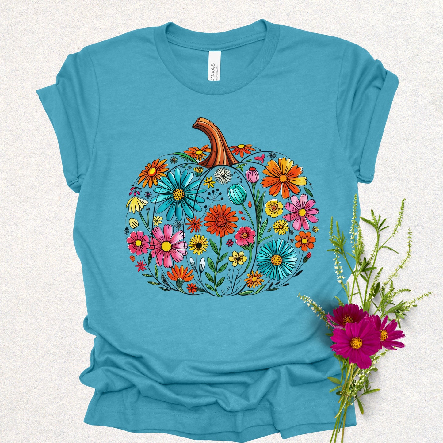 Floral Pumpkin Tee