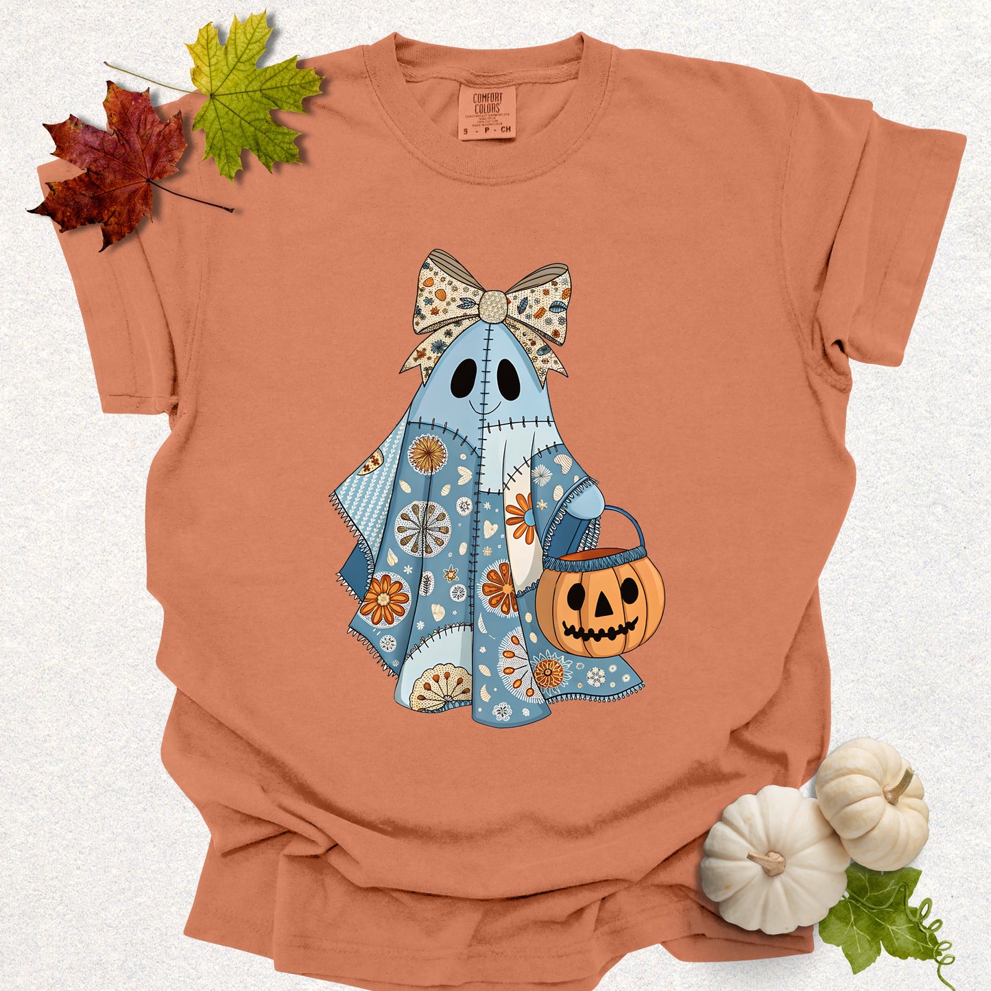 Patchwork Pumpkin Ghost Tee