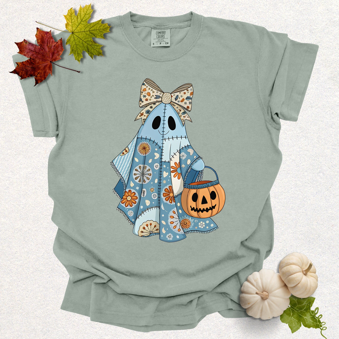 Patchwork Pumpkin Ghost Tee