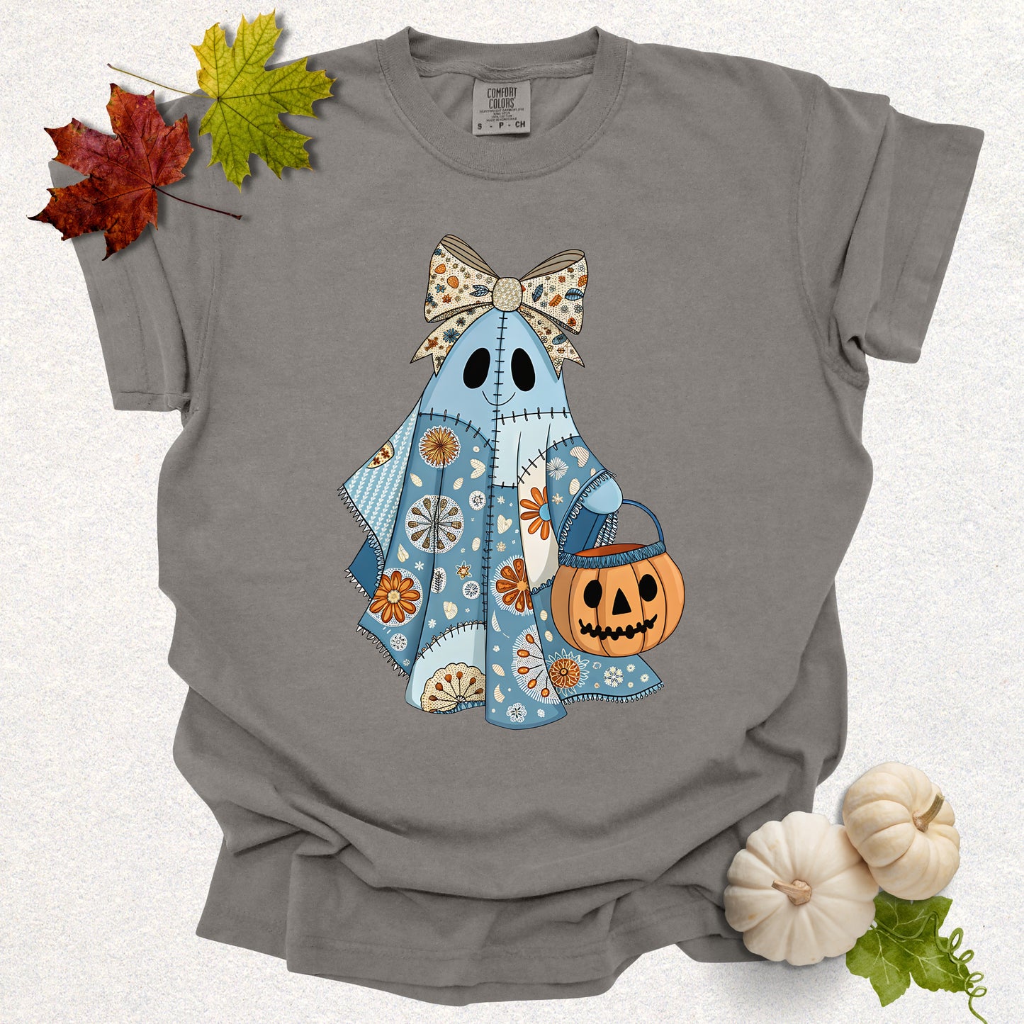 Patchwork Pumpkin Ghost Tee