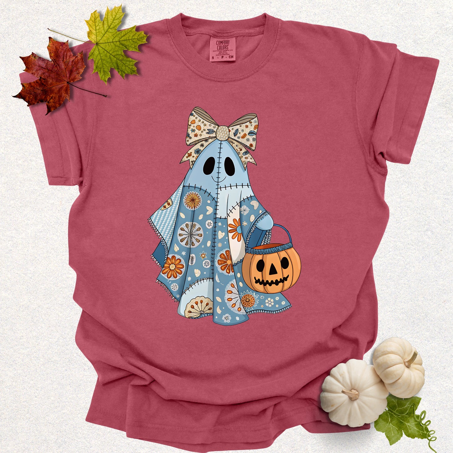 Patchwork Pumpkin Ghost Tee