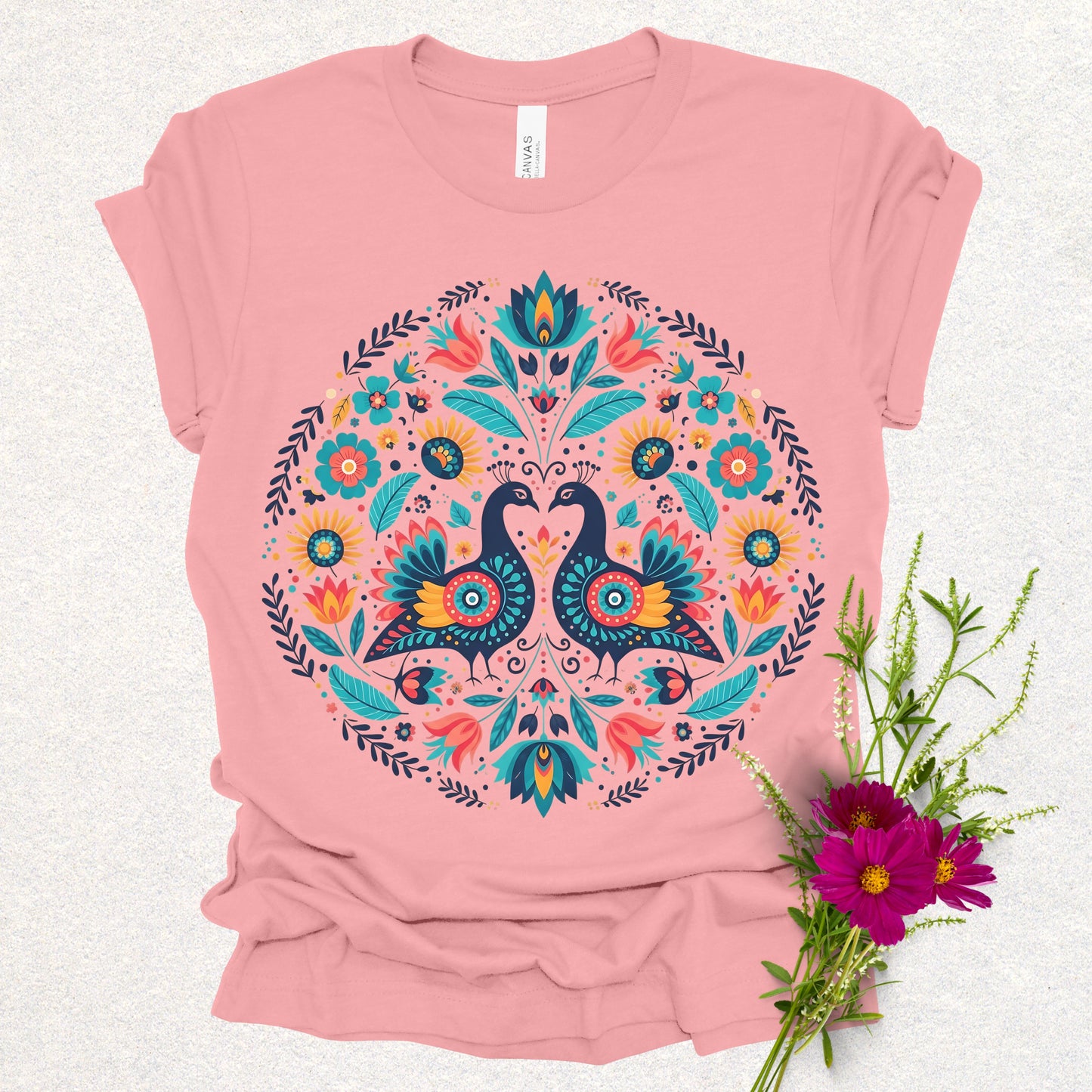 Folklore Floral Peacock Tee