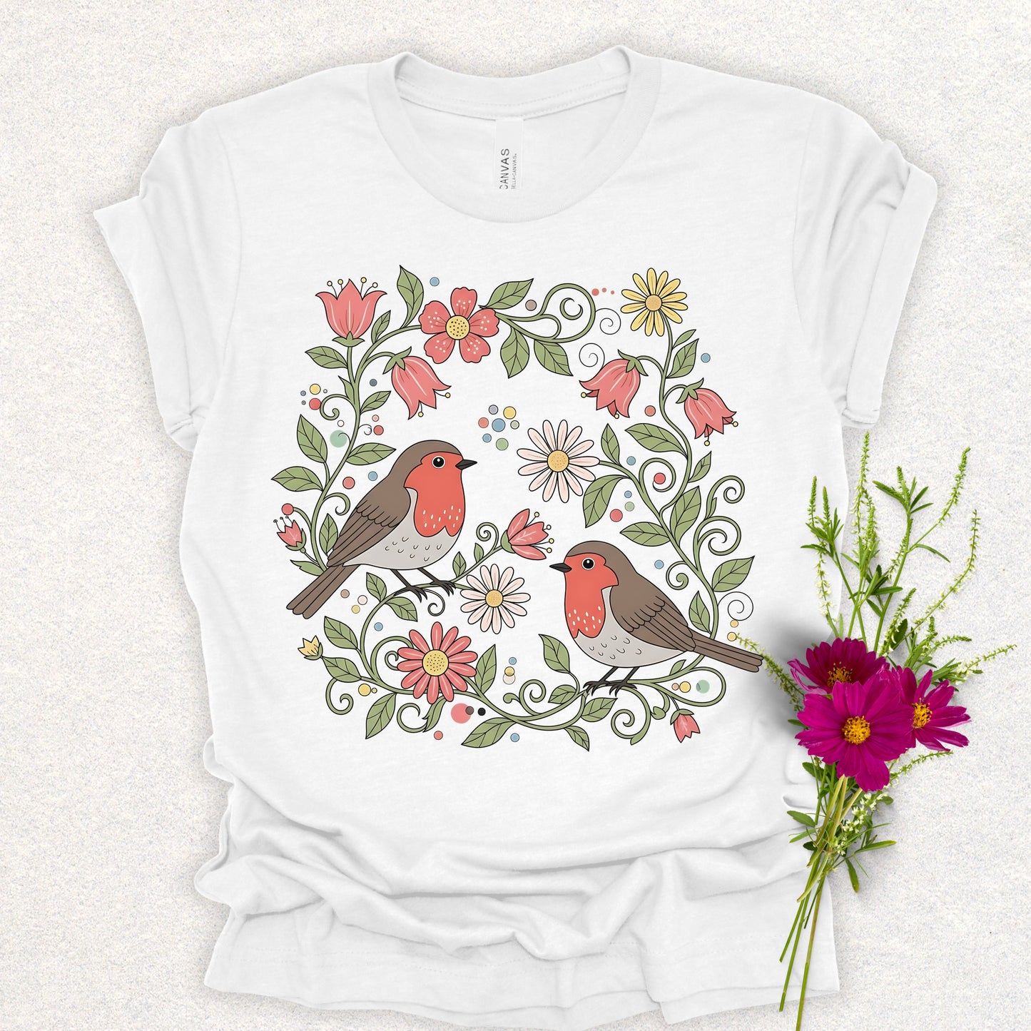 Blooming with Robins Tee