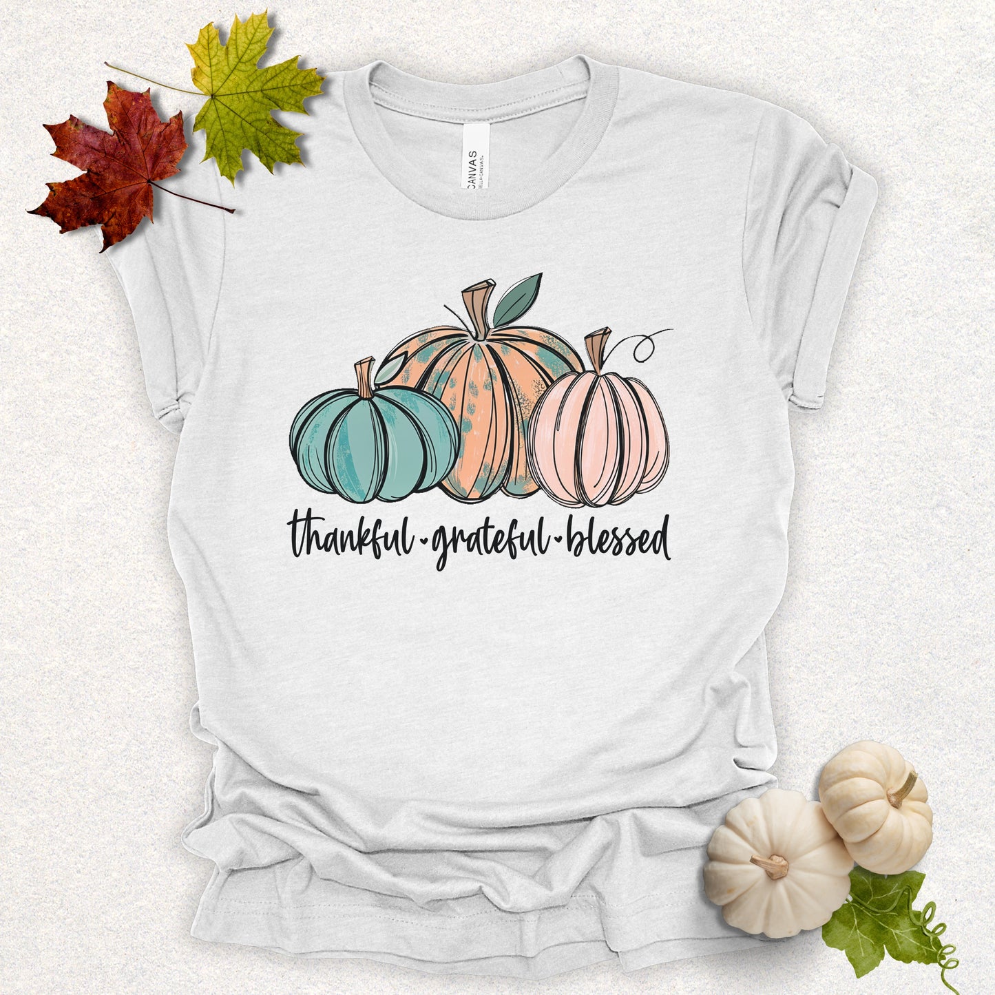 Thankful Grateful Blessed Pumpkin Tee