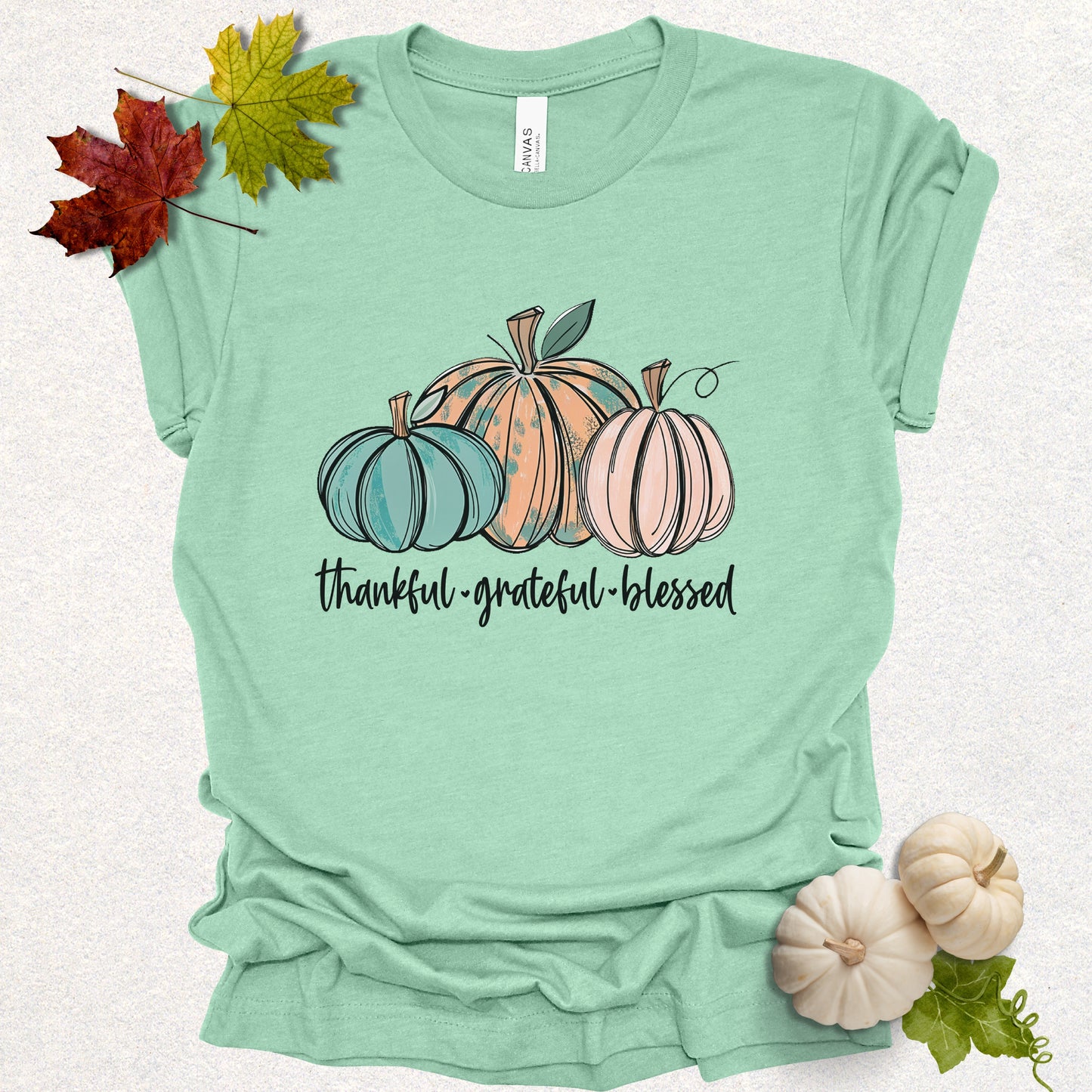 Thankful Grateful Blessed Pumpkin Tee