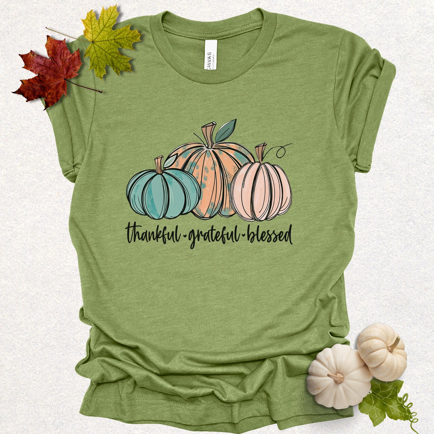 Thankful Grateful Blessed Pumpkin Tee