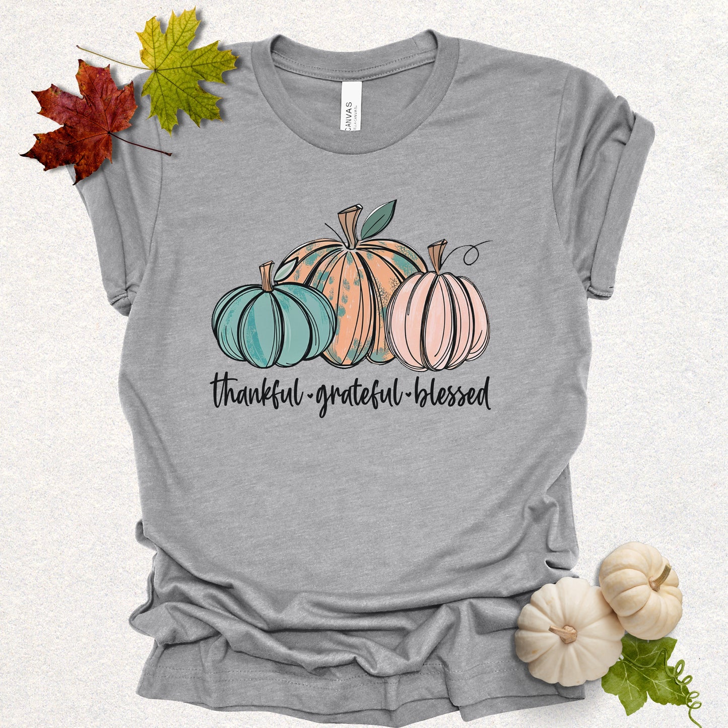 Thankful Grateful Blessed Pumpkin Tee
