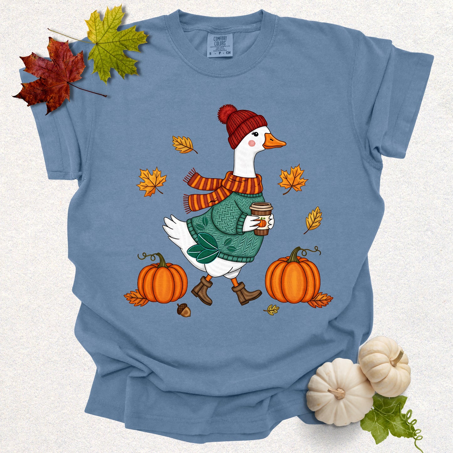 Autumn Goose Tee (Embroidery-Effect)