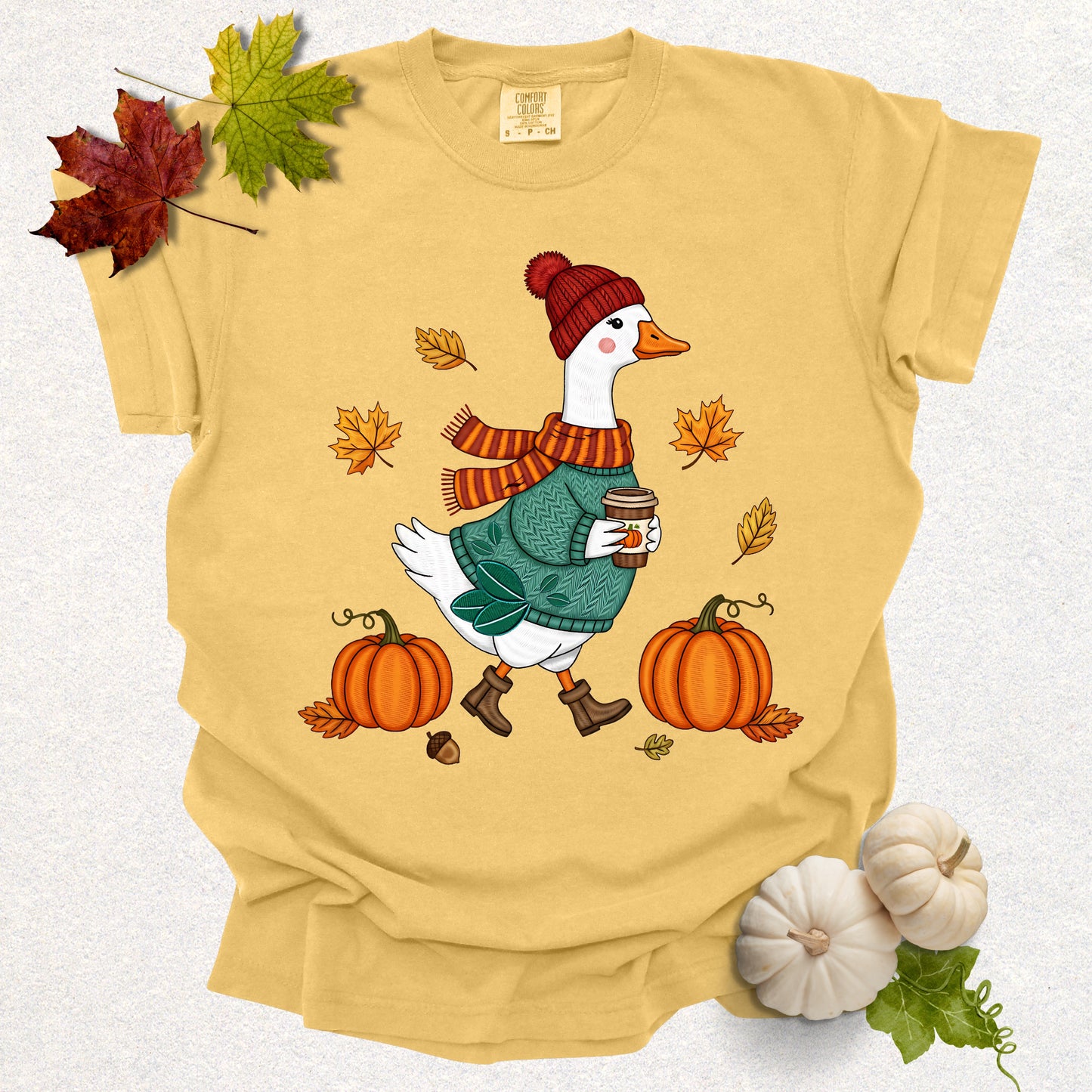 Autumn Goose Tee (Embroidery-Effect)