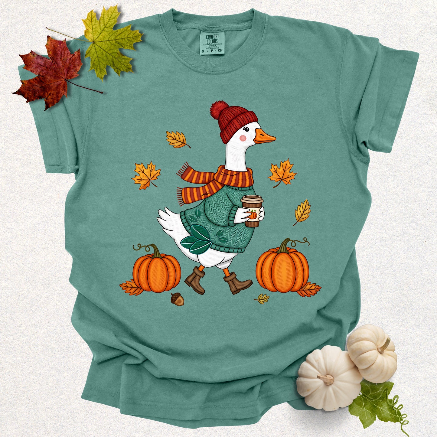 Autumn Goose Tee (Embroidery-Effect)