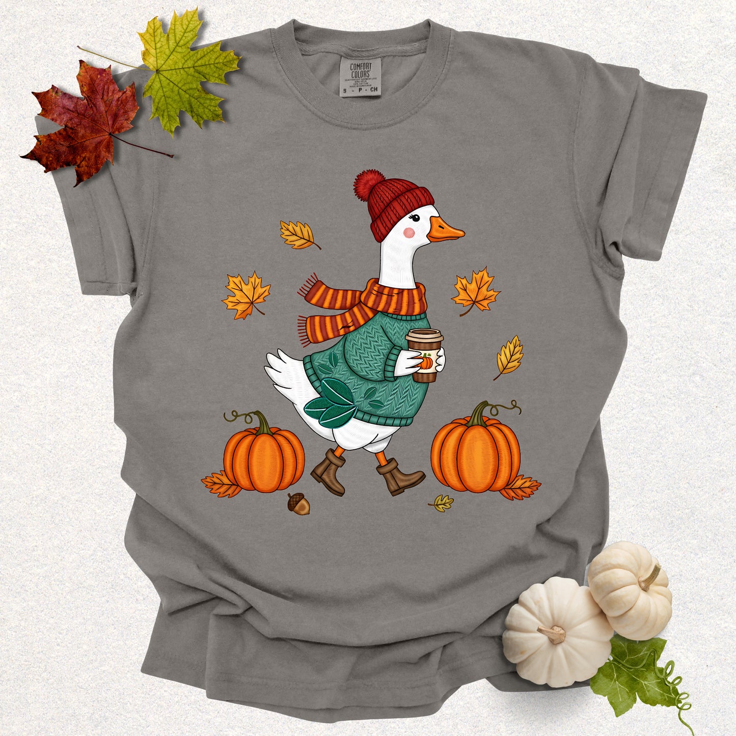 Autumn Goose Tee (Embroidery-Effect)