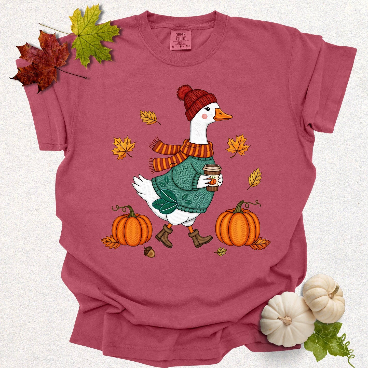 Autumn Goose Tee (Embroidery-Effect)