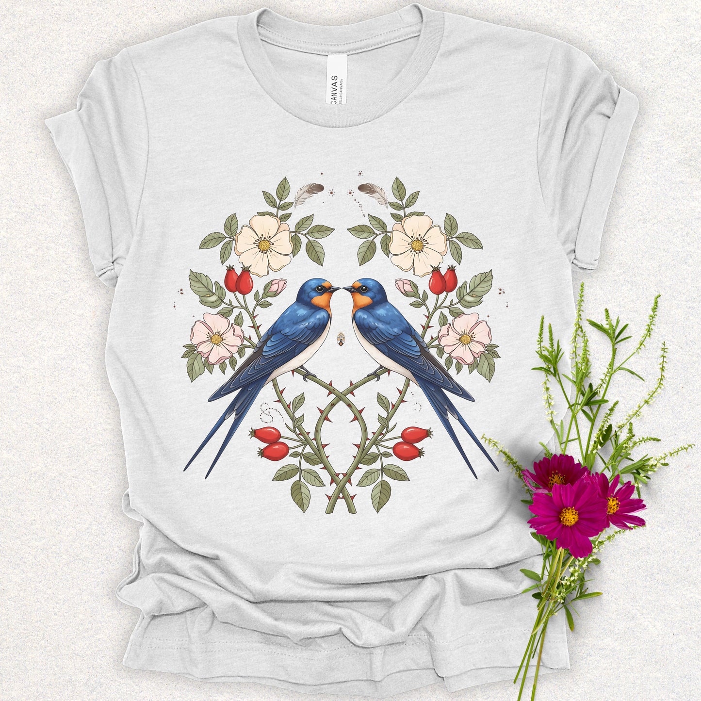 Songbird Series - Swallows in Bloom Tee