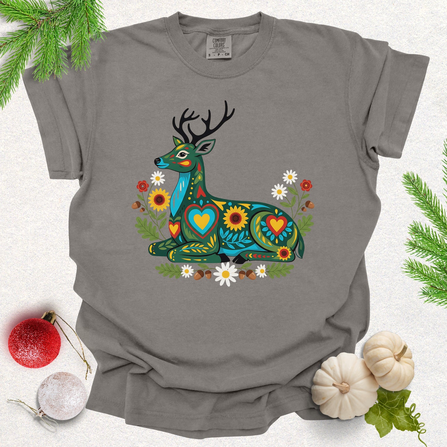 Folk Art Wild Meadow Stag Tee