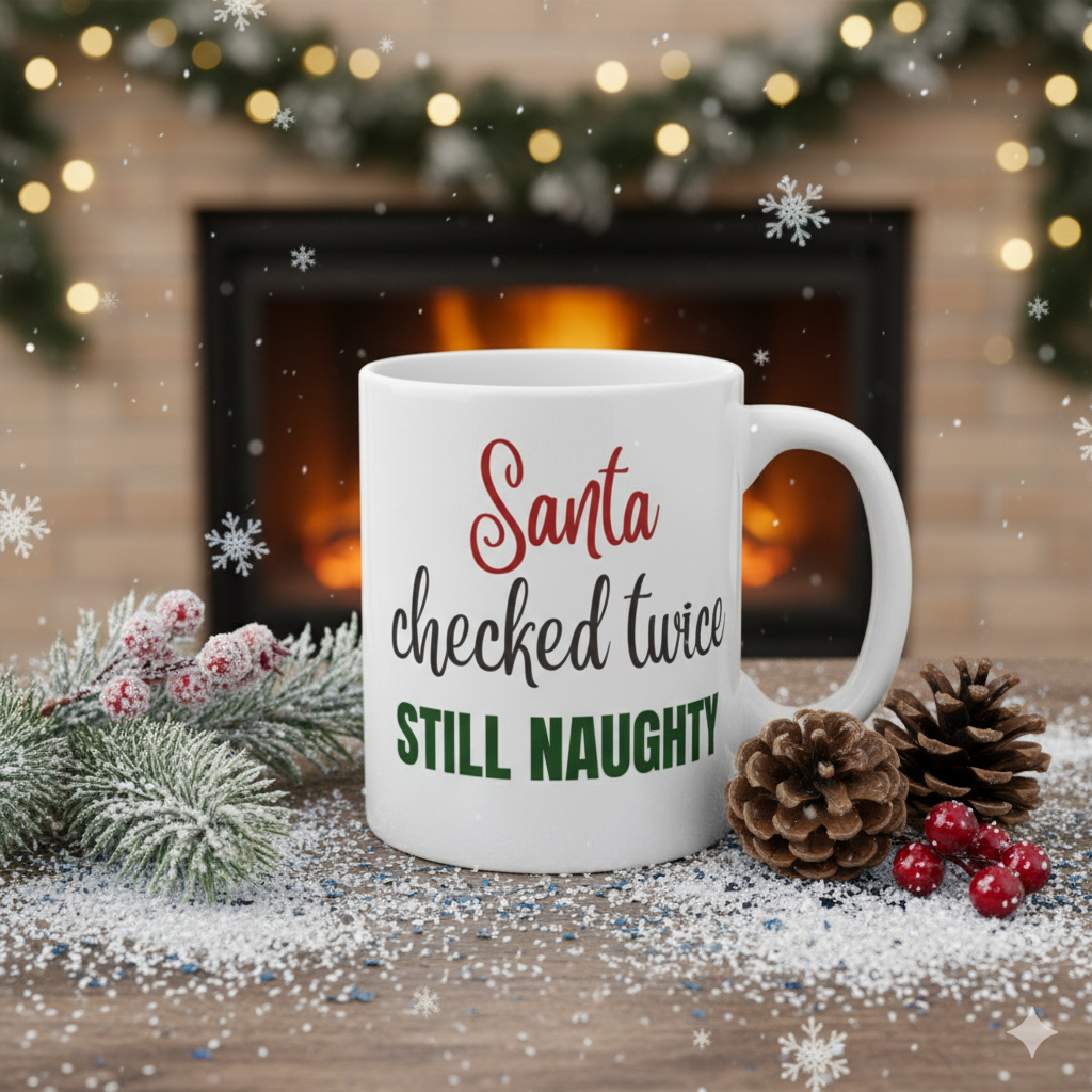 Santa Naughty Humor Mug