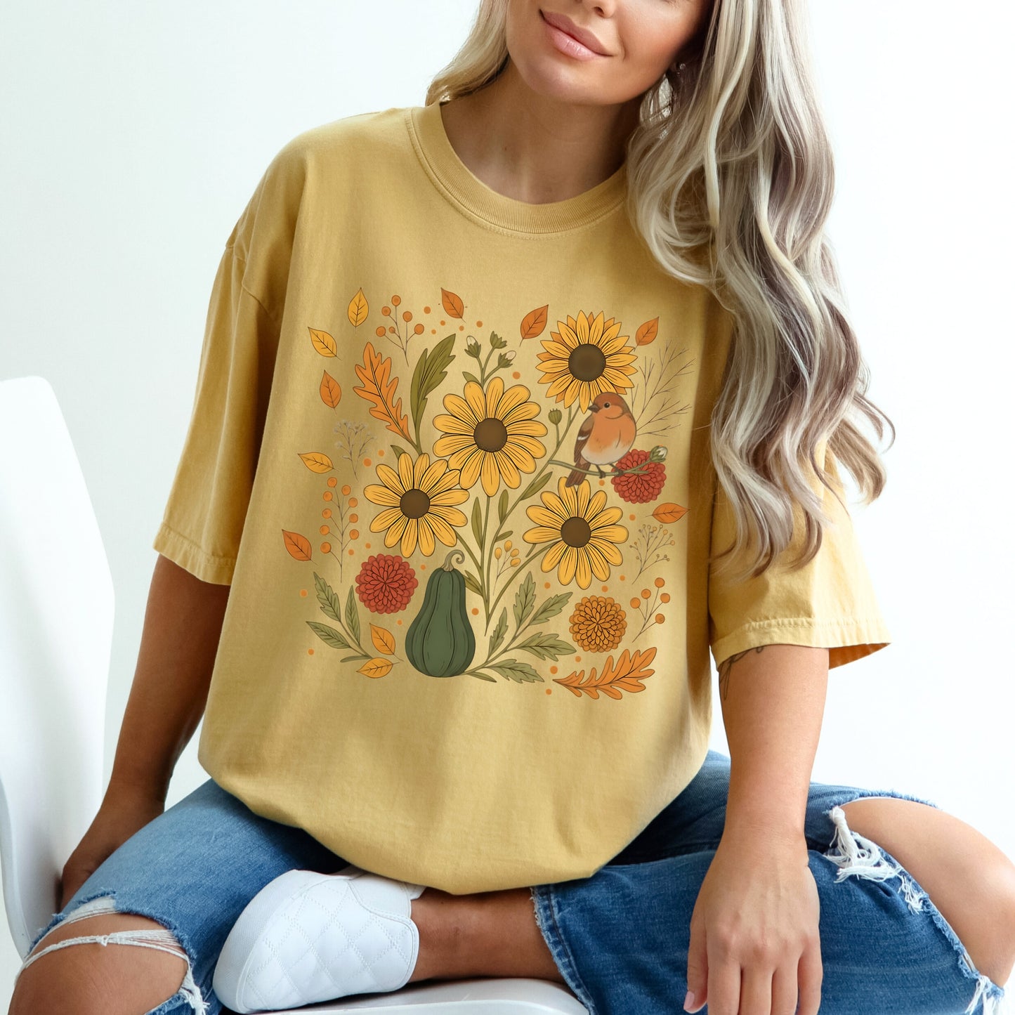 Autumn Floral Vibes Tee
