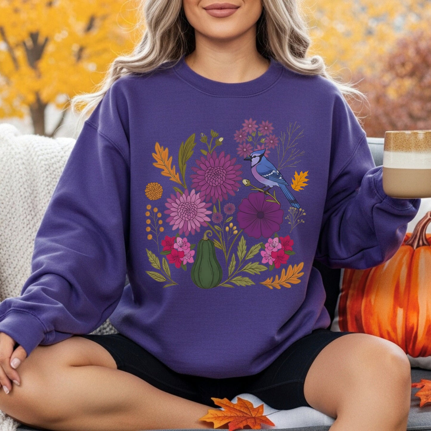 Garden Symphony Autumn Floral Sweatshirt