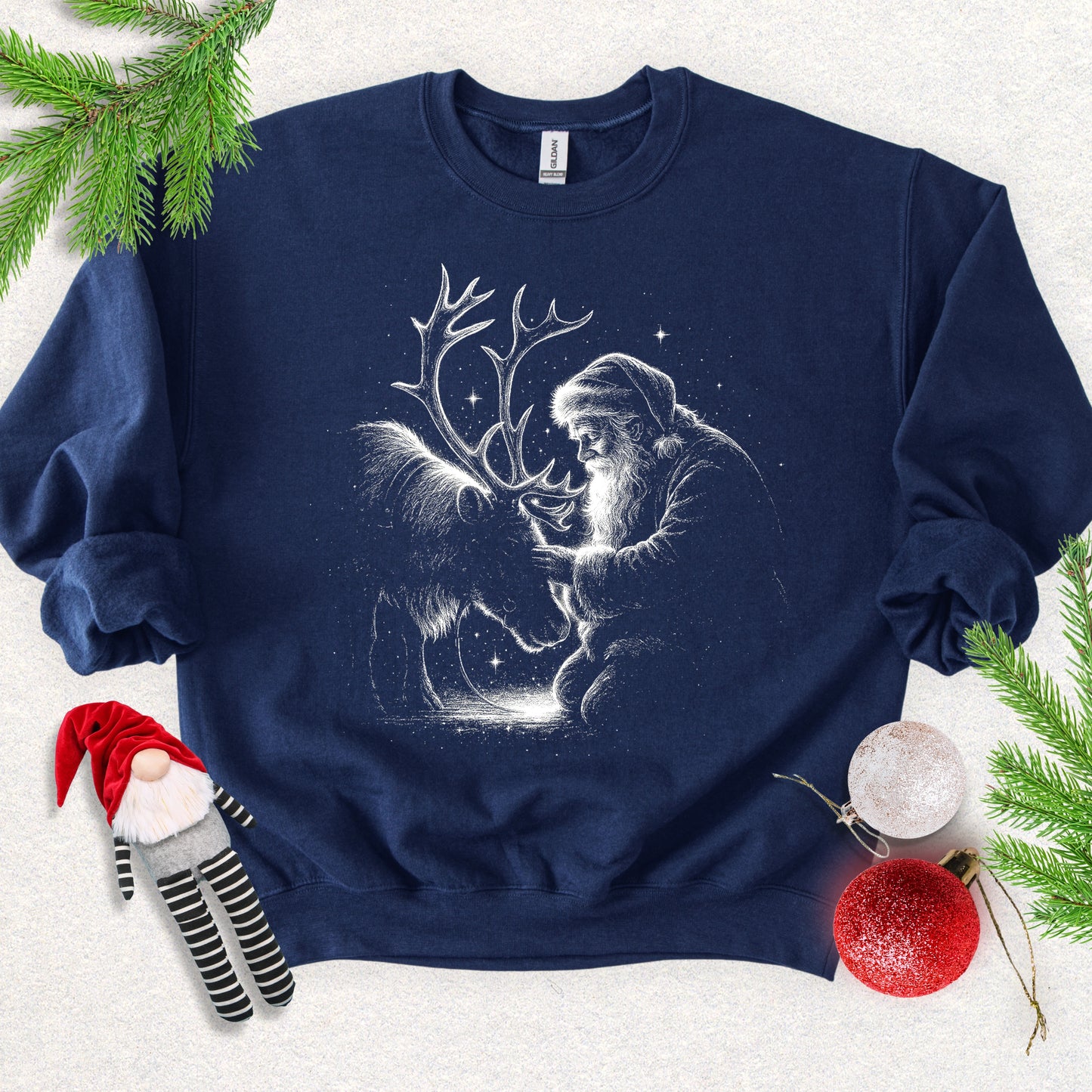 Santa & Reindeer Crewneck Sweatshirt