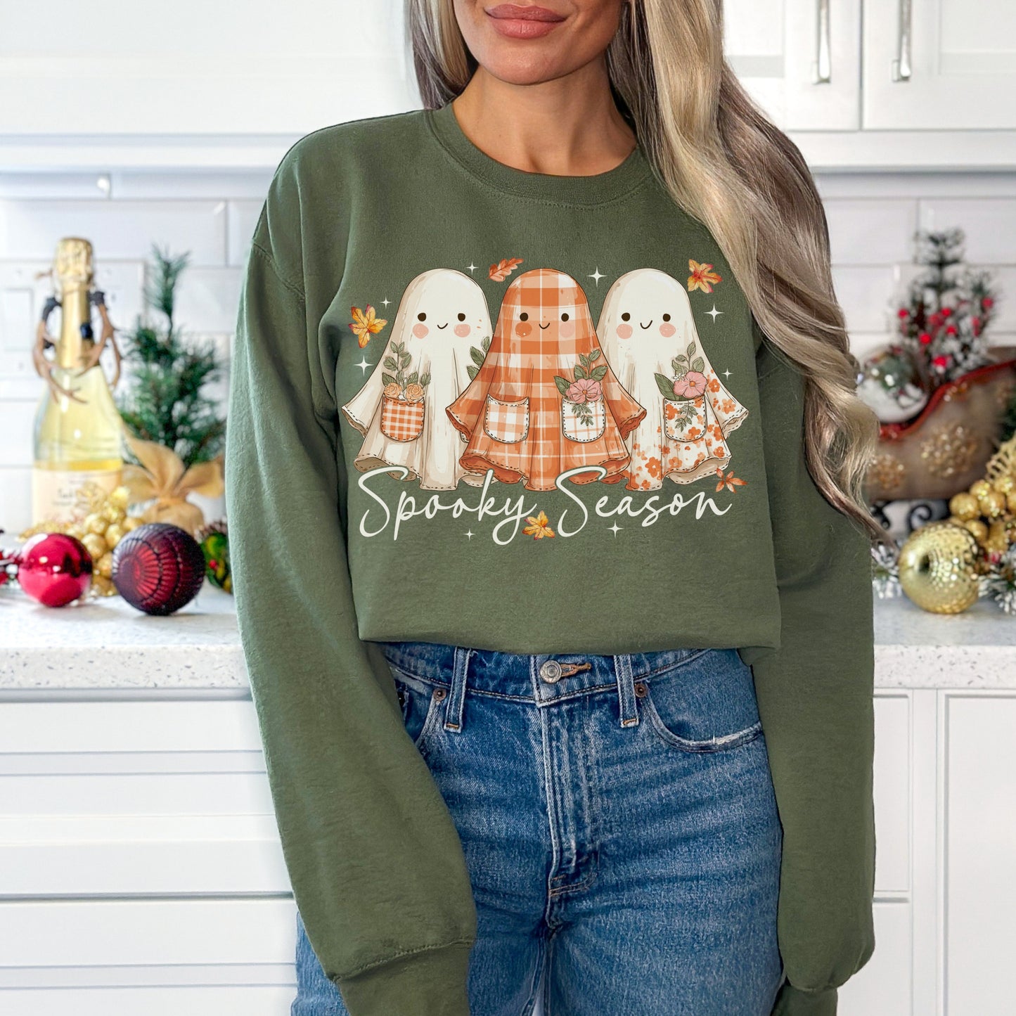 Spooky Season, Cute Ghost Sweatshirt