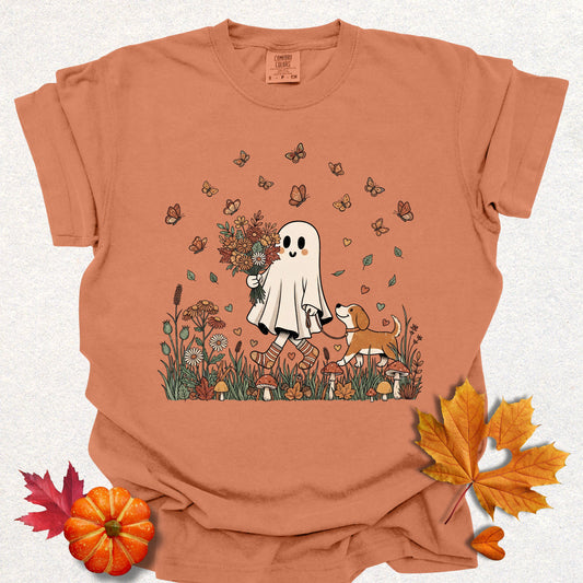 Whimsical Ghost Dog Mama Tee